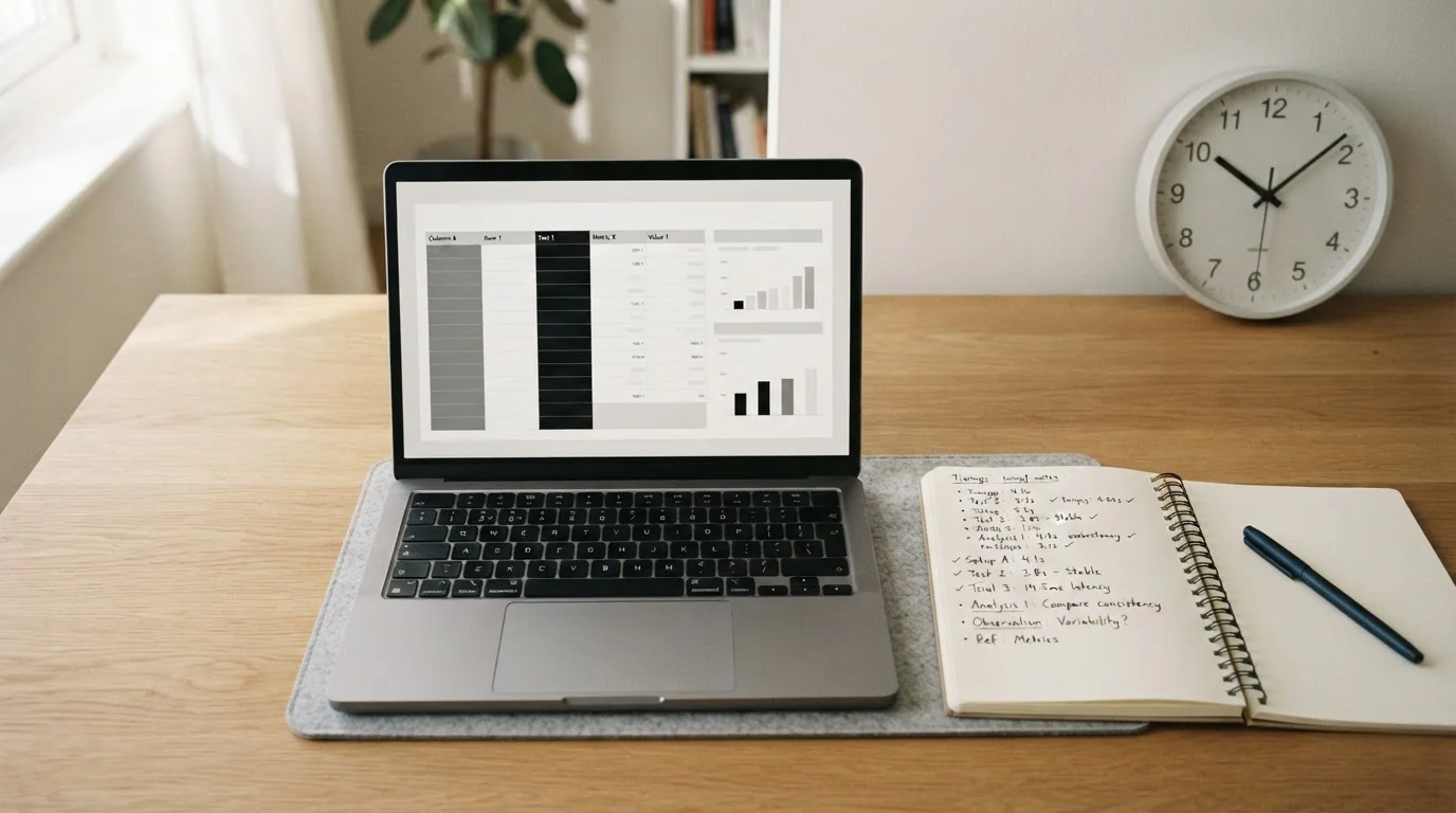 Arbeitsplatz mit Laptop und Notizen für Auszahlungsvergleich verschiedener Wettanbieter