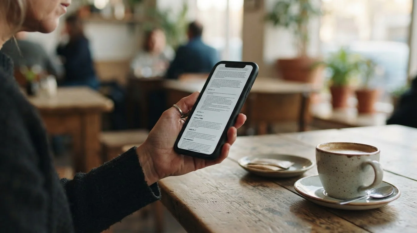 Smartphone-Display zeigt Bonusbedingungen und Rollover-Anforderungen