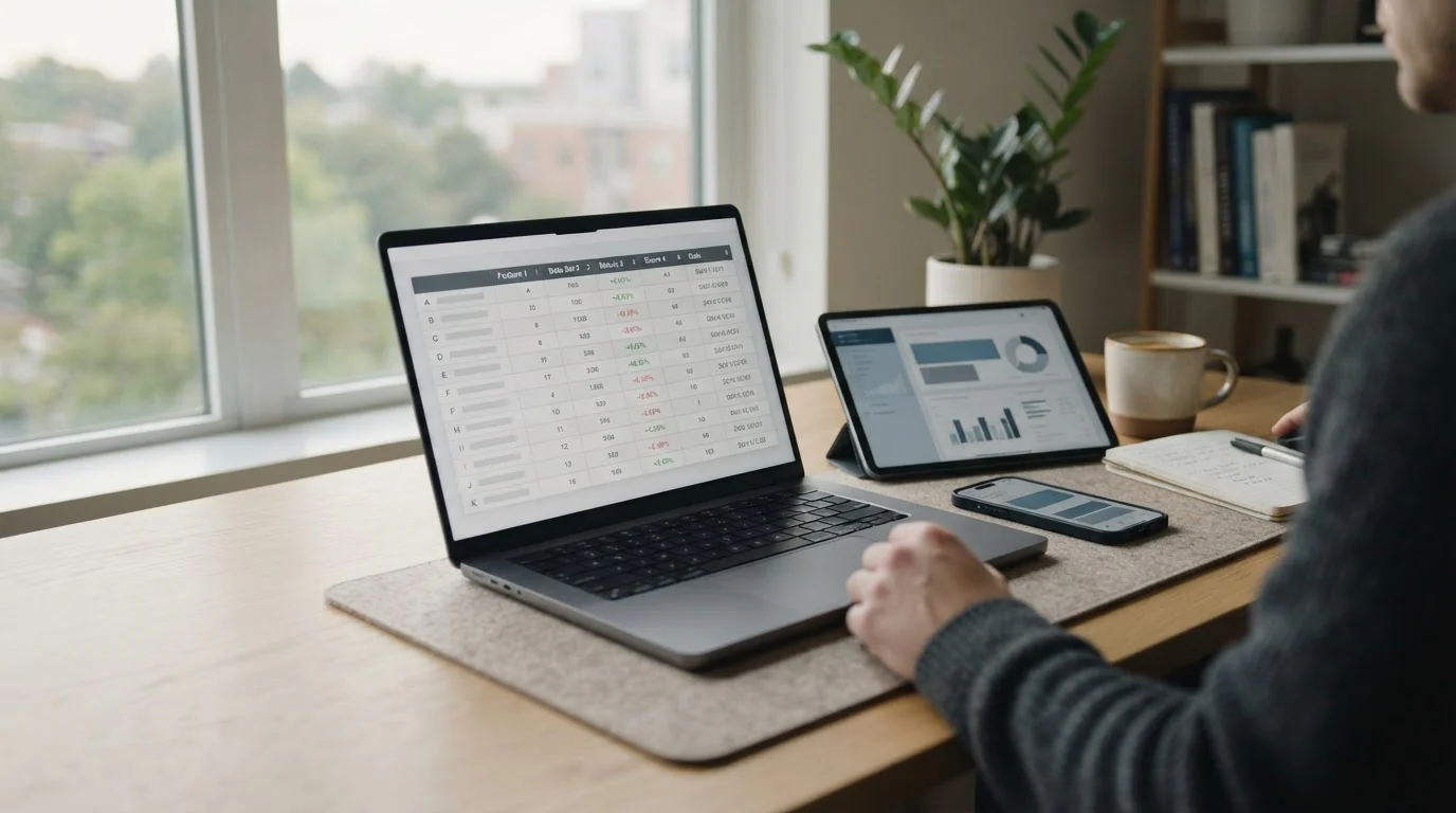 Desktop mit Smartphone und Tablet zeigt verschiedene Wettanbieter-Optionen mit digitalem Zahlungsanbieter