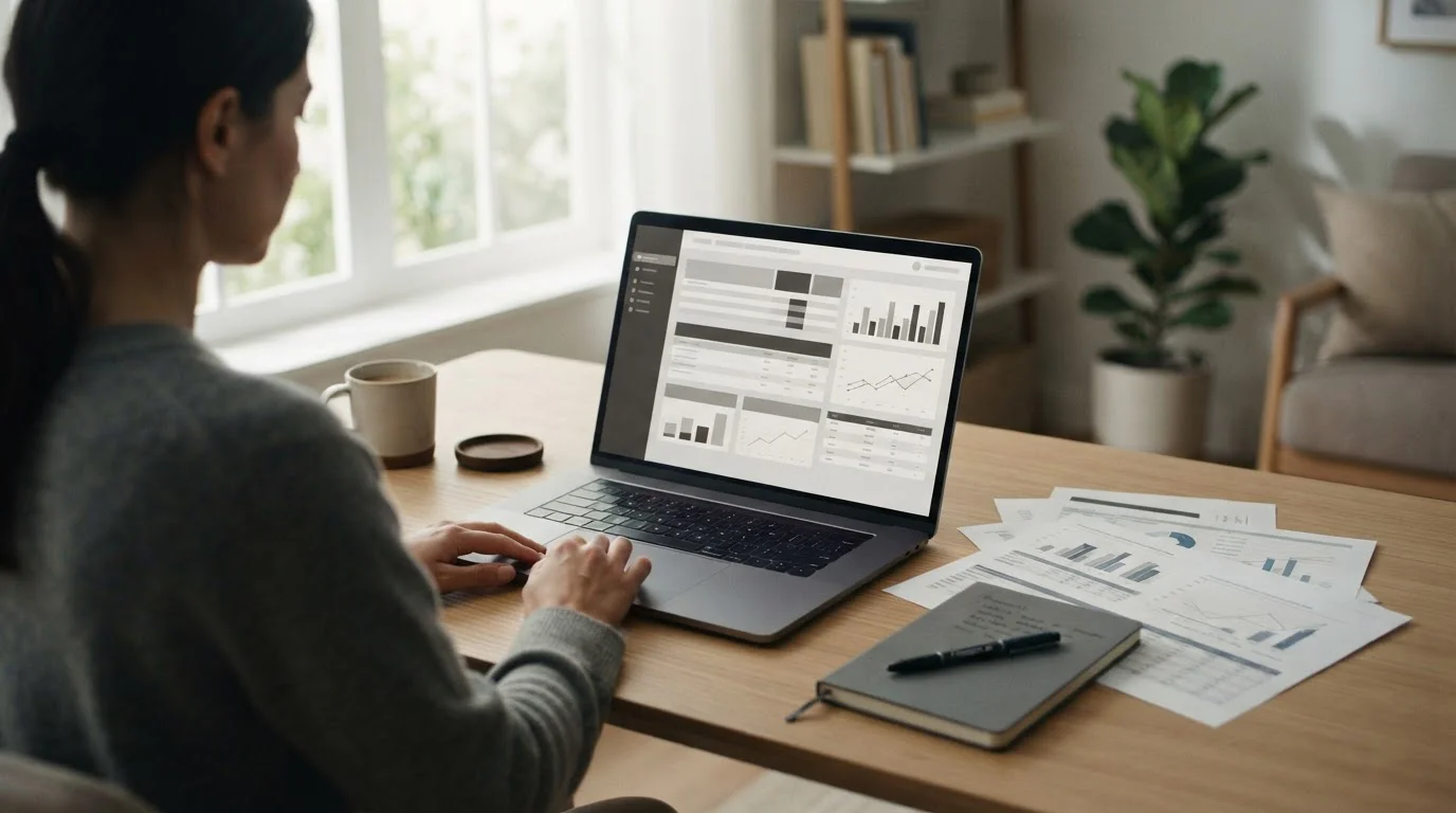 Ruhige Arbeitsumgebung mit Laptop und Dokumenten zur Analyse von Zahlungsmethoden bei Wettanbietern