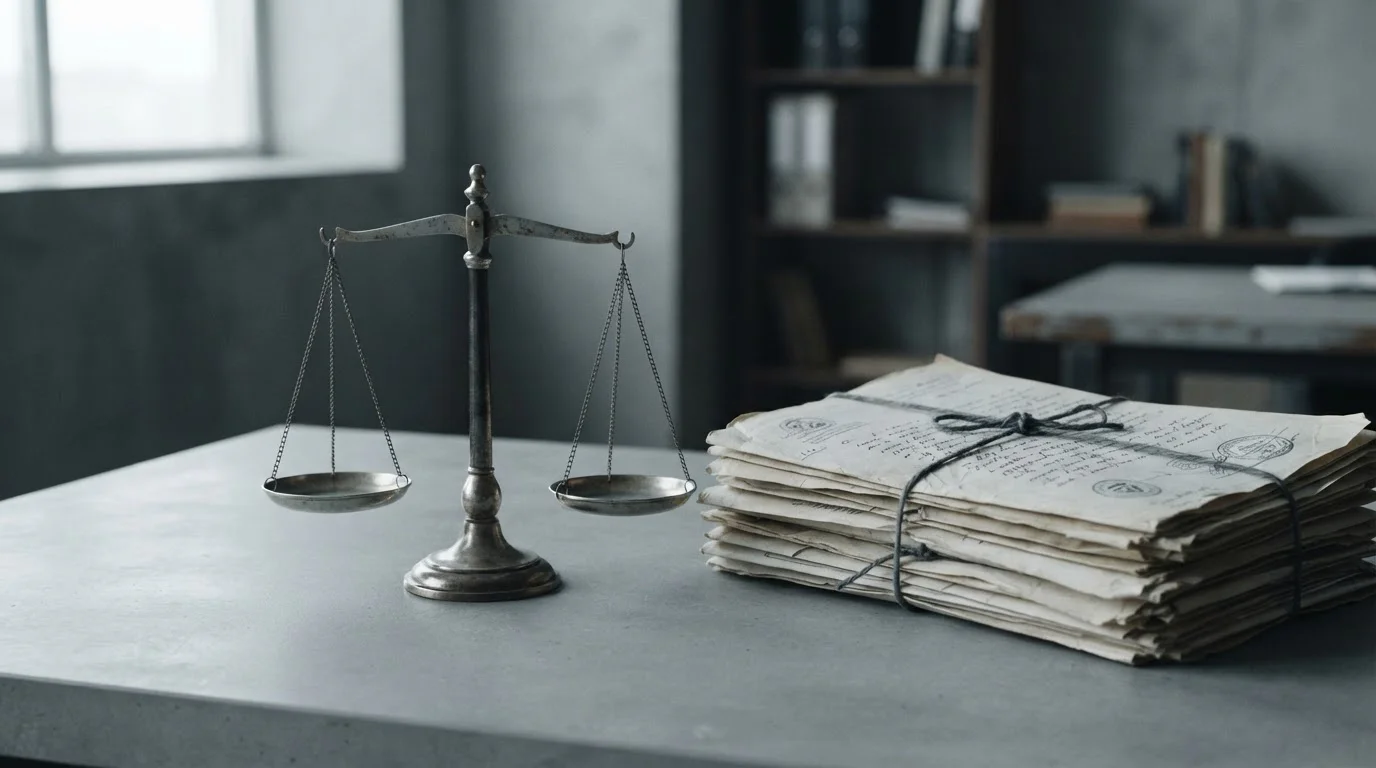 Waage und juristische Dokumente symbolisieren rechtliche Grauzone bei Wettanbietern