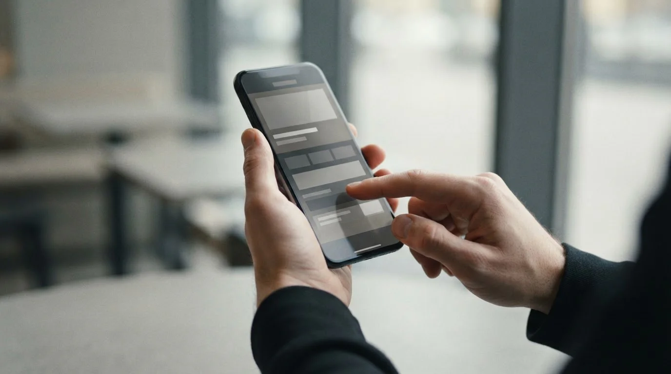 Smartphone in der Hand zeigt mobile Wettenoberfläche mit digitaler Zahlungsoption