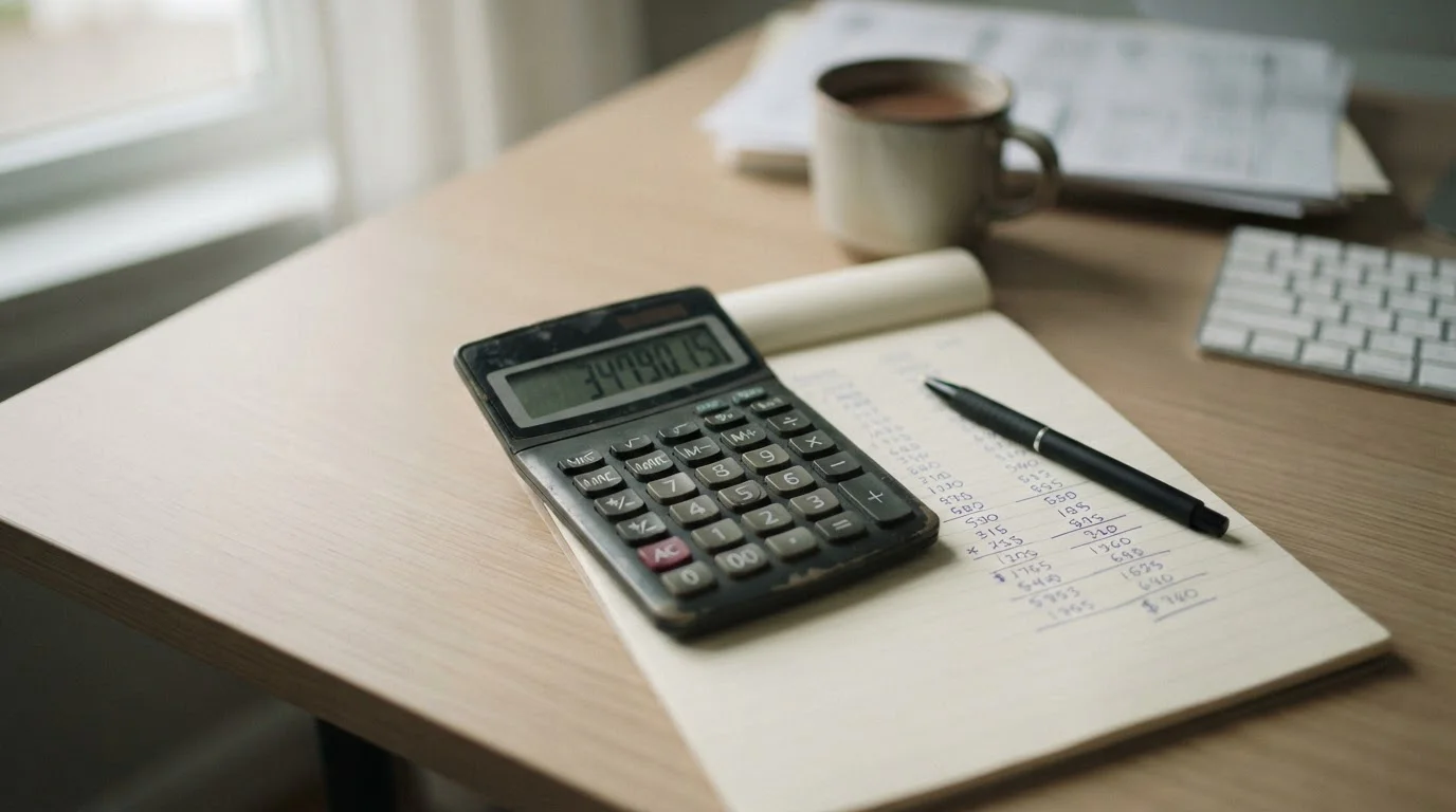 Mathematische Analyse von Wettquoten mit Taschenrechner und Notizen