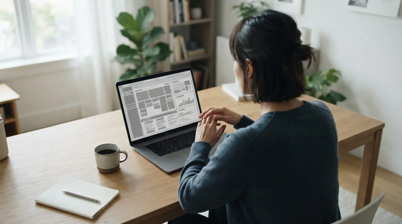 Person am Laptop überprüft Einzahlungsoptionen bei Sportwetten-Anbietern