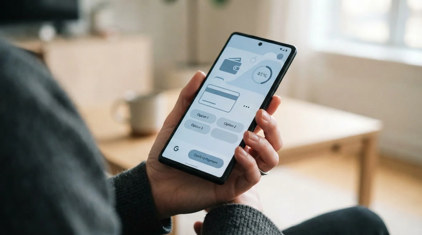Verschiedene digitale Zahlungsoptionen auf Smartphone-Bildschirm